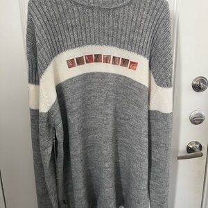 PLAYBOY Gray and Cream Crewneck Sweater